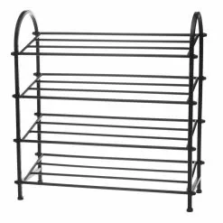 4living Kenkäteline 4 Tasoa Musta