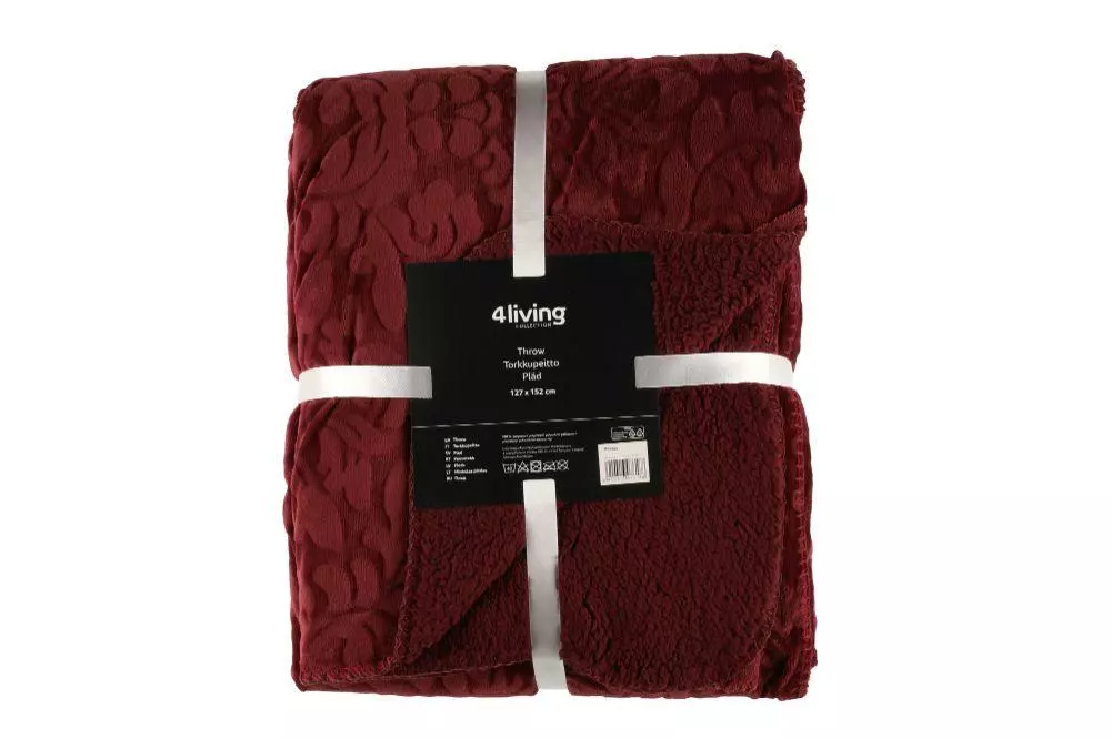 4Living Monaco Torkkupeitto Viininpunainen 127x152 Cm - Image 4