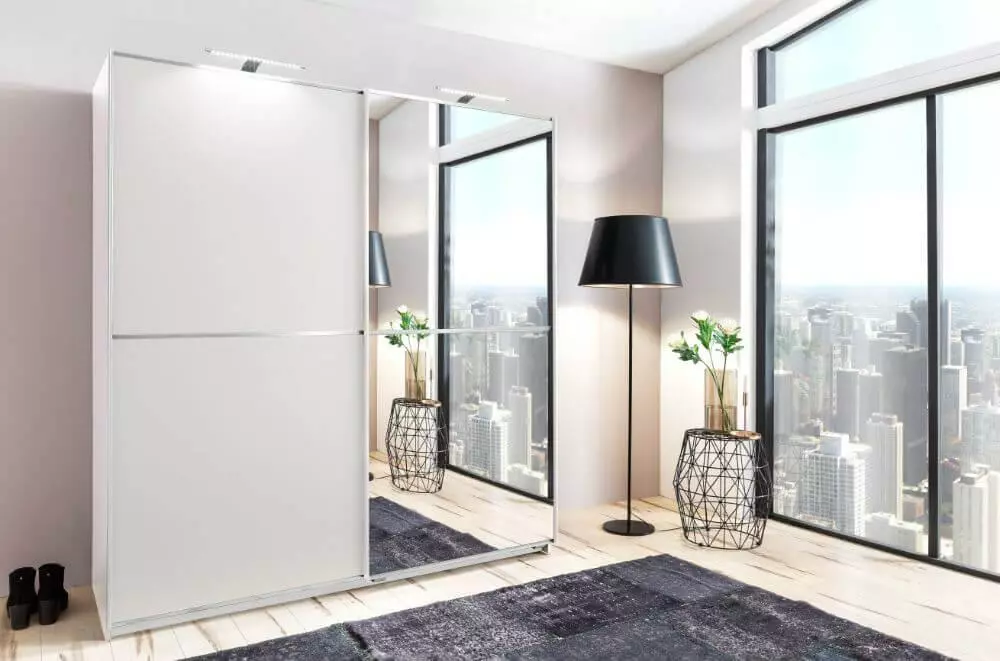 Baden Vaatekaappi Liukuovilla Valkoinen 180 Cm