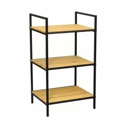 Bambu Hyllykkö 3-hyllyllä Musta