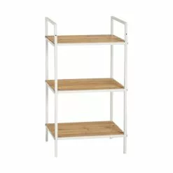 Bambu Hyllykkö 3-hyllyllä Valkoinen