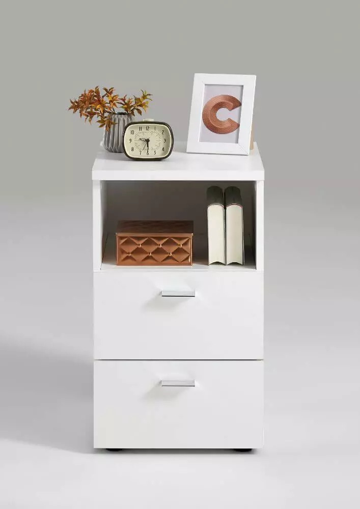 Colima 1 Yöpöytä Valkoinen - Image 2