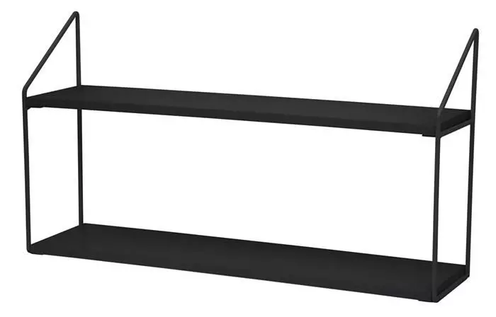 Day Seinähylly Musta 2-hyllyllä