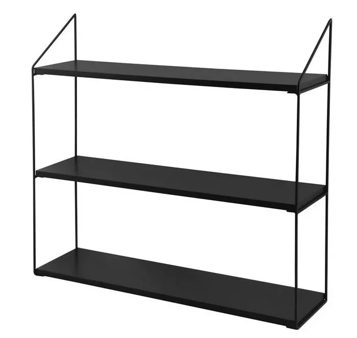 Day Seinähylly Musta 3-hyllyllä - Image 2
