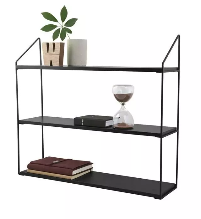 Day Seinähylly Musta 3-hyllyllä - Image 3