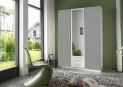 Floora Vaatekaappi 484 Valkoinen/betoni