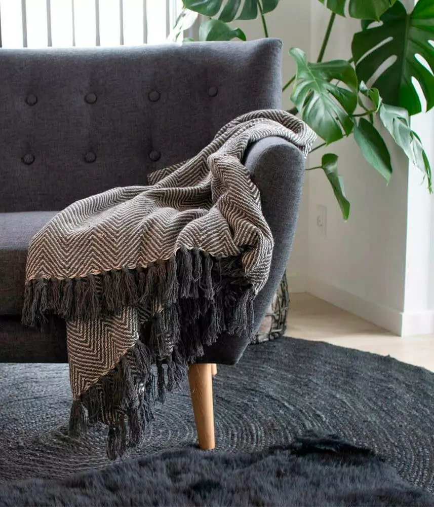 House Nordic Cort Torkkupeitto Mustavalkoinen - Image 2