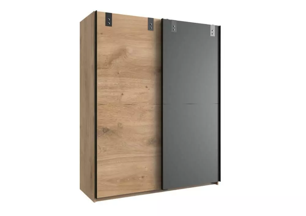 Industrial Vaatekaappi Liukuovilla öljytty Tammi