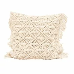 Mattokymppi Makrame Koristetyyny 25 Luonnonvalkoinen