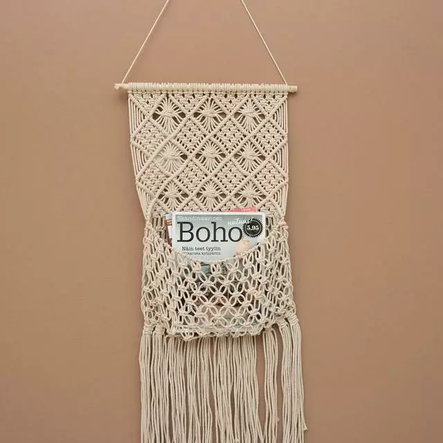 Mattokymppi Makrame Seinätasku Luonnonvalkoinen - Image 2