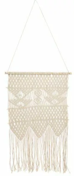 Mattokymppi Makrame Seinävaate Luonnonvalkoinen 55x90cm