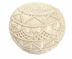 Mattokymppi Makramerahi Luonnonvalkoinen 35x50 Cm