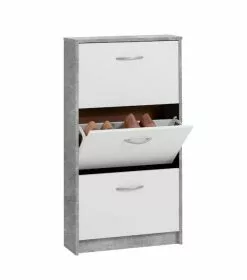 Step Kenkäkaappi Betoni/valkoinen